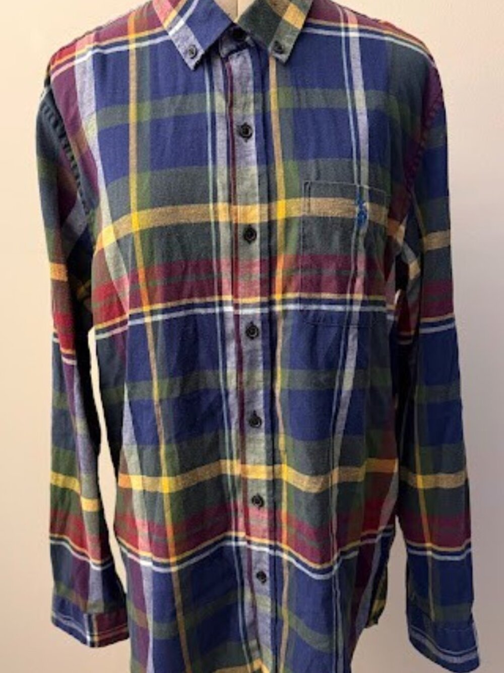 U.S. Polo Assn Shirt Mens size M Multicolor Plaid Button Down Long Sleeve